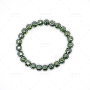 Moissanite Beaded <b>Bracelet</b> Green Lab Grown Gemstone Geometric <b>Ball</b> Shape Fashion Jewelry Gift Wuzhou Origin - Product Image 1