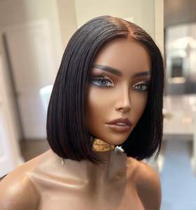 Peluca de cabello humano prearrancado para mujeres negras, 5x5, cierre de encaje, corte <span class=keywords><strong>Bob</strong></span> corto, alta calidad, venta al por mayor, <span class=keywords><strong>2022</strong></span> - Product Image 2