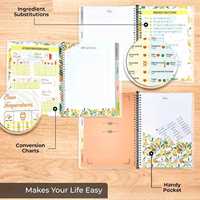 Carnet de recettes spirale en PP Myway 2026 avec tableau de conversion culinaire et intercalaires magnétiques pour cadeaux de mariage et de remise de diplôme