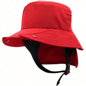 Outdoor <b>Flat</b> Top Wide Brim Fisherman Bucket <b>Hat</b> Quick Dry UV Protection Beach Surf <b>Hat</b> With Strap - Product Image 3