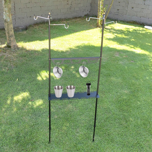 Camping Outdoor Desktop <b>Shelf</b> Aluminum Alloy Portable Storage Rack For Picnic Cooking Equipment 40x10x0.2cm - Product Image 2