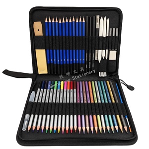 Juego de lápices de colores metálicos solubles en agua de 51 piezas con kit de bocetos - Product Image 1
