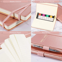 Fournitures scolaires livre de composition étudiant écriture LOGO personnalisé A6 Journal papier ligné mini cahier en cuir PU avec porte-stylo