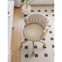 Chaise de Maquillage de Luxe, Design Léger et Sophistiqué, Cadre Métallique, Pivotante, Sans Accoudoirs, Sur Mesure, Pour Usage Domestique, Prise en Charge du Commerce International