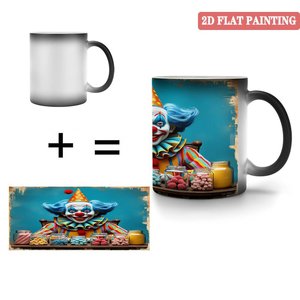 Matte Surface Heat Sensitive Mug Frosted Black 11oz <b>Ceramic</b> Magic Coffee Tea <b>Cup</b> - Product Image 4