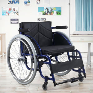 Silla de ruedas deportiva de aleación de aluminio con reposapiés plegable para equipos de rehabilitación de tipo ocio - Product Image 5