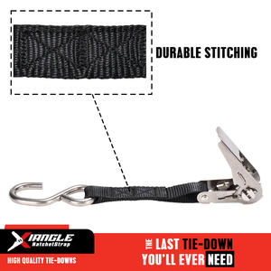 Sangles à cliquet résistantes à l'eau salée, longueur personnalisée 1 pouce, 800 kg, avec crochet en S, pour le contrôle de la cargaison en extérieur - Product Image 2