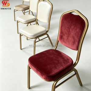 SMOOTH Factory Price Velvet <b>Chair</b> Red Gold Frame <b>Stackable</b> Modern Design Indoor Furniture for Wedding Event Decor - Product Image 1