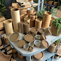 Vente en gros de boîte biodégradable personnalisée vide libre kraft pour nourriture thé déodorant cadeau tube d'emballage rond en papier