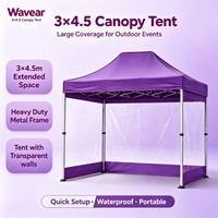 Tente Pop-Up Robuste 10x10 10x15 avec Parois Latérales Transparentes en Tissu Oxford et PVC Imperméable pour Événements Sportifs et Expositions