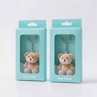 Boîte d'emballage personnalisée en carton écologique avec fenêtre transparente, colorée, pour porte-clés en peluche