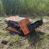 Débroussailleuse télécommandée haute puissance, débroussailleuse à fléaux sur chenilles robuste avec moteur Euro 5 pour le défrichement des terrains en pente