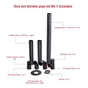 <span class=keywords><strong>Tuyau</strong></span> de cheminée coaxial courbé à 90 degrés en acier au carbone thermolaqué JOOCHEN pour poêle à granulés et accessoires de foyer à <span class=keywords><strong>bois</strong></span> - Product Image 2