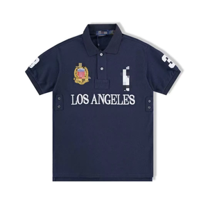 Camisa de Manga Corta para Hombre, 100% Algodón, Estilo Urbano de Verano, Cuello con Solapa, Diseño con Letras Bordadas, Casual, Transpirable, Talla Grande - Product Image 2