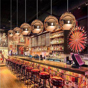 Lámpara de Techo Nórdica Posmoderna de una Sola Cabeza, Minimalista, Esférica, de Cristal Burbuja Dorado para Restaurantes, Bares, Tiendas de Ropa - Alimentación CA - Product Image 5