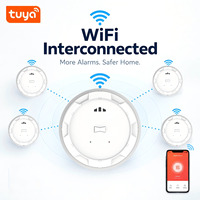Alarm Asap Terhubung Aplikasi Wifi Tuya DC3V Baterai Lithium Dapat Diganti Detektor Asap Fotoelektrik UL217 untuk Pasar AS