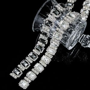 Nieuwe 1,8 cm vierkante platte strass steentjes pointback paardenoog boor ketting sieraden Europese Amerikaanse grensoverschrijdende luxe klauwketting kleding - Product Image 2