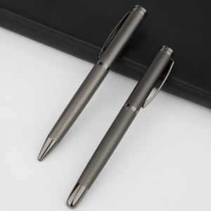 Bolígrafo de Metal Gris Metálico Grabado al por Mayor, Bolígrafo de Rodillo de Calidad para Firmas, Bolígrafo de Regalo Publicitario para Oficina y Negocios - Product Image 2