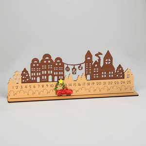 2025 Wooden <b>Christmas</b> Countdown Calendar Decor Reindeer Village Gift <b>Box</b> Style Tabletop Display Ornament Holiday Wood Sign - Product Image 4