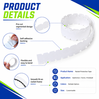 Bandes de protection personnalisées prédécoupées pour raquettes de pickleball – Accessoires de protection des bords