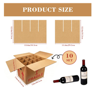 Boîte en carton ondulé rigide oblongue personnalisée LEBO, écologique, recyclable, à compartiments, pour vin