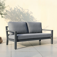 Ensemble de canapé 2 places en aluminium OSMEN Dubbo, 4 pièces, table basse, design moderne, résistant aux intempéries pour jardin, terrasse