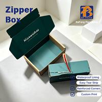 Boîte d'expédition personnalisée avec logo et fermeture éclair, bande adhésive, pour commerce, couleur turquoise, auto-adhésive, pour envoi postal