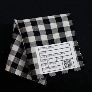 Tissu tissé teint en fil de qualité supérieure, 70% coton, 30% lin, 10% soie, 105g/m², teinture, impression personnalisée - Product Image 1