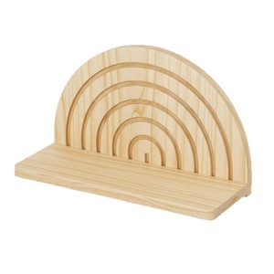 Wooden Arched Wall <b>Shelf</b> Natural Wood Color Wall Mounted Floating Display <b>Rack</b> For Home Decoration Storage - Product Image 1