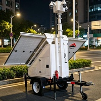 Remolque de Vigilancia Solar Portátil con Cámara CCTV, Remolques de Vigilancia Solares Fuera de la Red para Seguridad en Exteriores