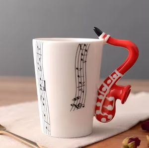 Divertida forma de violín mango dibujos animados mágicos <span class=keywords><strong>3D</strong></span> taza de música de cerámica taza de leche música taza de café taza creativa - Product Image 6