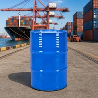 Fût métallique bleu robuste de 55 gallons pour le transport de produits chimiques, le stockage de carburant industriel, barils en acier avec trou de bouchon scellé