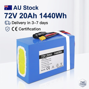 Batería de Litio de 72V 20Ah con Celdas LG para Bicicleta Eléctrica, Celdas de Grado A con BMS de 60A, Cargador de 4A, Conector XT60 y Resistente al Agua (Stock AU) - Product Image 1