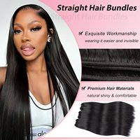 Bozhen 10A 300g 3 Bundles Cheveux à coudre pour tissage rapide, Perruque, Queue de cheval, Coupe courte, Style Birman