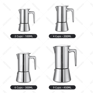 HIGHWIN-<span class=keywords><strong>Cafetera</strong></span> Moka de acero inoxidable para capuchino o café con leche - Product Image 6