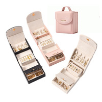 Étui à bijoux de voyage, mini boîte à bijoux pliable, style sac à main, organisateur de colliers et de bagues pour femmes, portable, rangement pratique