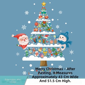 Adesivi Statici Natalizi per Finestre, <span class=keywords><strong>Albero</strong></span> di Natale, Fiocchi di Neve, Babbo Natale, Pupazzo di Neve, Decorazioni per Vetrine e Porte di Negozi - Product Image 5