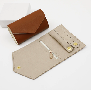 Fuyi New PU Portable Jewelry Bag for Rings Earrings Necklaces, and Bracelets; Multi-functional with Customizable Logo - Product Image 4