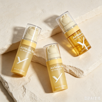 Bouteilles à pompe sans air en plastique personnalisables avec logo, vides, 5 ml, 10 ml, 15 ml, en PP, pour crème pour le visage, nettoyant, cosmétiques, lotions