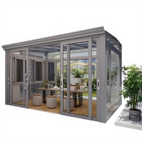Serre en verre insonorisée sur mesure, moderne, triangulaire, autoportante, pour jardin d'hiver, cadre en aluminium, maison en verre pour villa