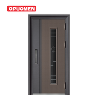 Porte d'entrée de sécurité ignifugée 3 heures sur mesure, en acier moderne, pour villa, hôtel, extérieur