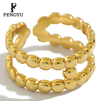 Bagues fines en or 18 carats multicouches pour femmes, argent sterling 925, bague ajustable tendance, bijoux de créateur, vente en gros