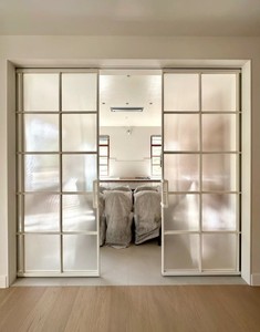 <span class=keywords><strong>Puerta</strong></span> Interior de <span class=keywords><strong>Madera</strong></span> Estilo Japonés Prima con Vidrio Esmerilado para Baño, <span class=keywords><strong>Puerta</strong></span> <span class=keywords><strong>Corredera</strong></span> de <span class=keywords><strong>Madera</strong></span> para Privacidad en Restaurantes, Color Marrón - Product Image 6