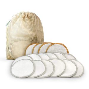 Tampons démaquillants réutilisables, pièces (Pack de 20) avec un sac à linge <span class=keywords><strong>lavable</strong></span>, tampons en coton de bambou, écologiques, réutilisables - Product Image 3