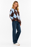 Pull personnalisé pour femme, tricot côtelé, manches longues, col rond, style preppy, confortable, automne-hiver, Noël, acrylique, Ropa De Mujer