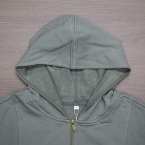 Sudadera con capucha y cremallera para mujer, estilo crop top, hombros caídos, corte holgado, bajo sin rematar, de fabricante personalizado - Product Image 4