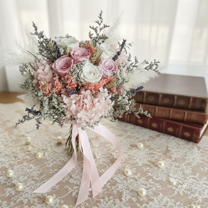 Ramo de Rosas de Color Suave y Duradero, Ramo de Flores Redondo para Boda - Product Image 5