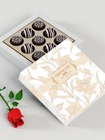 Luxuriöse rechteckige Geschenkbox für Desserts und Kekse, individuell bedruckte Kraftpapier-Schachtel aus stabilem Karton für Schokolade mit Einlage und Prägung