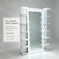 Meuble de salle de bain moderne blanc avec grand miroir réglable, coiffeuse en MDF, design tendance, vente en gros