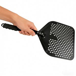 Nouvelle pelle à <span class=keywords><strong>pizza</strong></span> en aluminium perforé tendance avec manche antidérapant détachable - Product Image 3